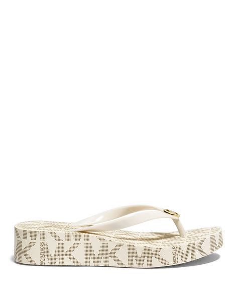 michael kors white flip flops|michael kors bedford flip flops.